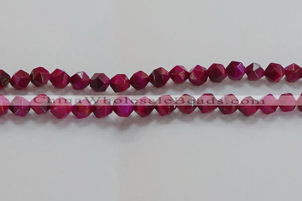 CNG6536 15.5 inches 10mm faceted nuggets red tiger eye beads