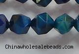 CNG6541 15.5 inches 12mm faceted nuggets blue tiger eye beads