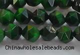 CNG6546 15.5 inches 6mm faceted nuggets green tiger eye beads