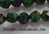 CNG6547 15.5 inches 8mm faceted nuggets green tiger eye beads