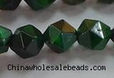 CNG6549 15.5 inches 12mm faceted nuggets green tiger eye beads