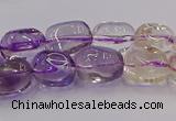 CNG6859 15.5 inches 8*12mm - 10*14mm nuggets amethyst & citrine beads