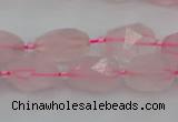 CNG6915 15.5 inches 8*12mm - 12*16mm faceted nuggets rose quartz beads