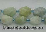 CNG6918 15.5 inches 8*12mm - 12*16mm faceted nuggets aquamarine beads