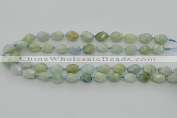 CNG6918 15.5 inches 8*12mm - 12*16mm faceted nuggets aquamarine beads