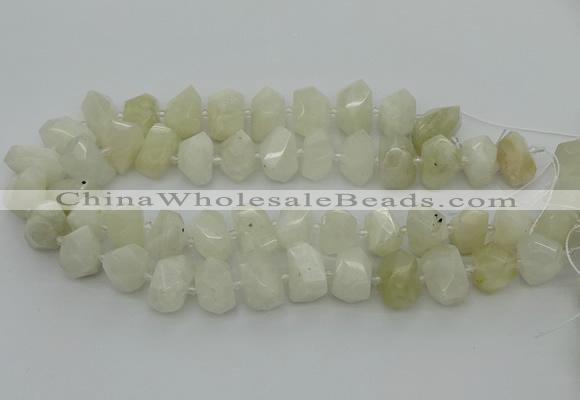 CNG6925 12*16mm - 15*20mm faceted nuggets white moonstone beads
