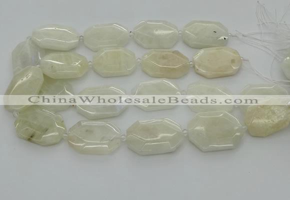 CNG6927 20*30mm - 35*45mm faceted freeform white moonstone beads