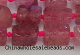 CNG6930 15.5 inches 5*8mm - 8*12mm nuggets strawberry quartz beads