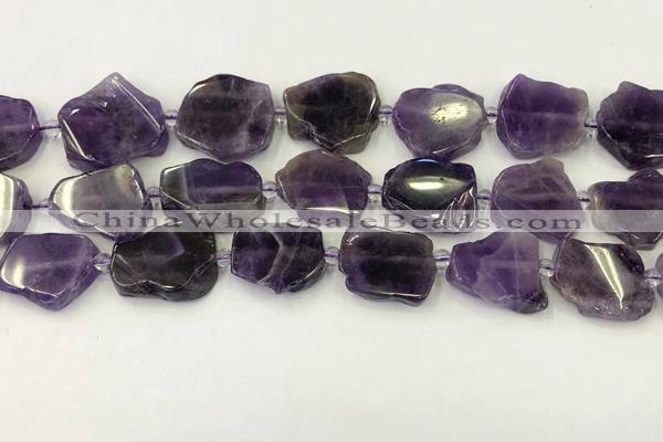 CNG6945 15.5 inches 20*20mm - 25*25mm freeform amethyst beads