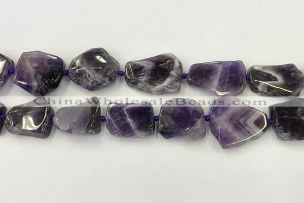 CNG6946 15.5 inches 22*25mm - 25*30mm freeform amethyst beads