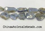 CNG6951 15.5 inches 22*30mm - 30*40mm freeform blue chalcedony beads