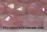 CNG6952 10*12mm - 10*14mm faceted nuggets rose quartz beads