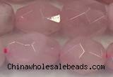CNG6953 12*14mm - 13*16mm faceted nuggets rose quartz beads