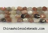 CNG6966 10*12mm - 11*16mm faceted nuggets mixed moonstone beads