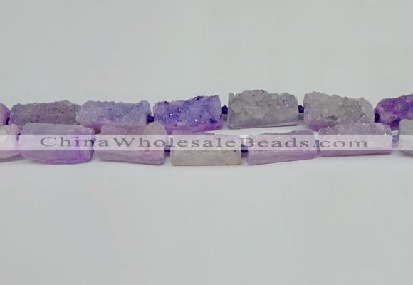 CNG7013 15.5 inches 10*28mm - 12*30mm freeform druzy agate beads