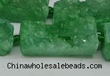 CNG7017 15.5 inches 10*28mm - 12*30mm freeform druzy agate beads