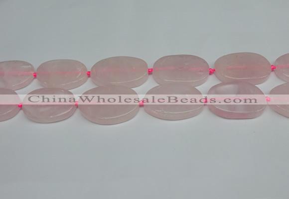 CNG7051 15.5 inches 25*35mm - 30*45mm freeform rose quartz beads