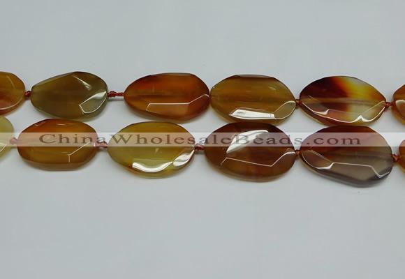 CNG7083 15.5 inches 25*35mm - 35*45mm faceted freeform agate beads