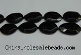 CNG7085 15.5 inches 25*35mm - 35*45mm faceted freeform black agate beads