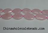 CNG7088 15.5 inches 25*35mm - 35*45mm faceted freeform rose quartz beads