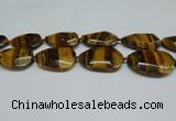 CNG7101 25*35mm - 35*45mm faceted freeform yellow tiger eye beads