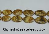 CNG7105 25*35mm - 35*45mm faceted freeform picture jasper beads