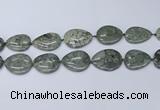 CNG7114 20*25mm - 30*40mm freeform grey green brecciated jasper beads