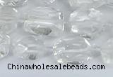 CNG7130 15.5 inches 6*10mm - 10*14mm faceted nuggets white crystal beads