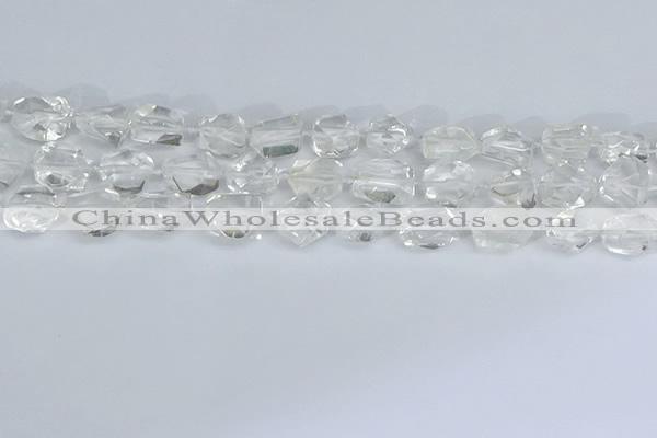 CNG7130 15.5 inches 6*10mm - 10*14mm faceted nuggets white crystal beads