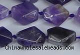 CNG7132 15.5 inches 6*10mm - 10*14mm faceted nuggets amethyst beads