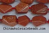 CNG7135 15.5 inches 6*10mm - 10*14mm faceted nuggets glodstone beads