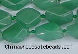 CNG7137 6*10mm - 10*14mm faceted nuggets green aventurine beads