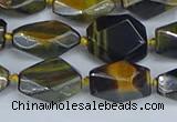 CNG7140 6*10mm - 10*14mm faceted nuggets blue tiger eye beads
