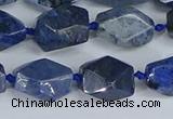 CNG7142 6*10mm - 10*14mm faceted nuggets blue dumortierite beads