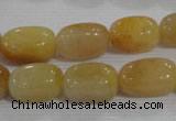 CNG717 15.5 inches 10*16mm nuggets yellow jade beads wholesale