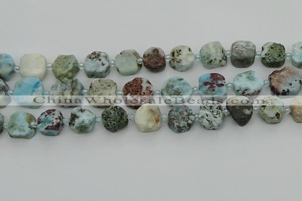 CNG7200 15.5 inches 12*14mm - 14*16mm faceted freeform larimar beads