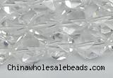 CNG7212 15.5 inches 10mm faceted nuggets white crystal beads