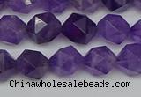 CNG7221 15.5 inches 8mm faceted nuggets amethyst gemstone beads