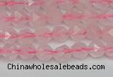 CNG7225 15.5 inches 6mm faceted nuggets rose quartz beads