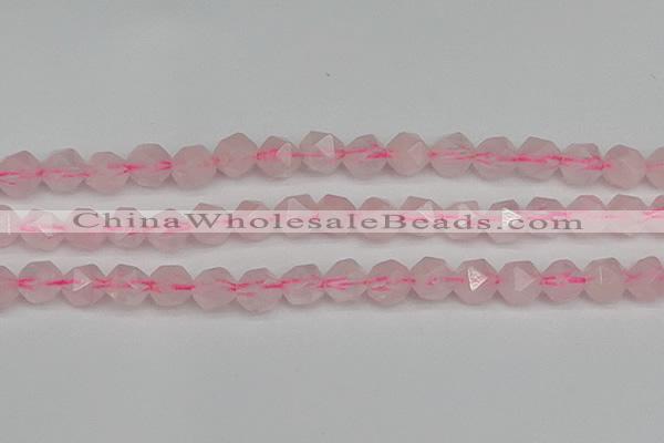 CNG7228 15.5 inches 12mm faceted nuggets rose quartz beads