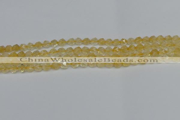 CNG7235 15.5 inches 6mm faceted nuggets citrine beads wholesale