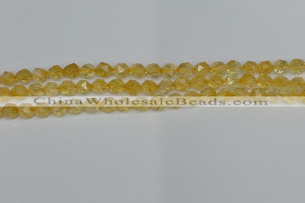 CNG7236 15.5 inches 8mm faceted nuggets citrine beads wholesale