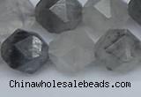 CNG7253 15.5 inches 12mm faceted nuggets cloudy quartz beads