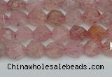 CNG7255 15.5 inches 6mm faceted nuggets strawberry quartz beads