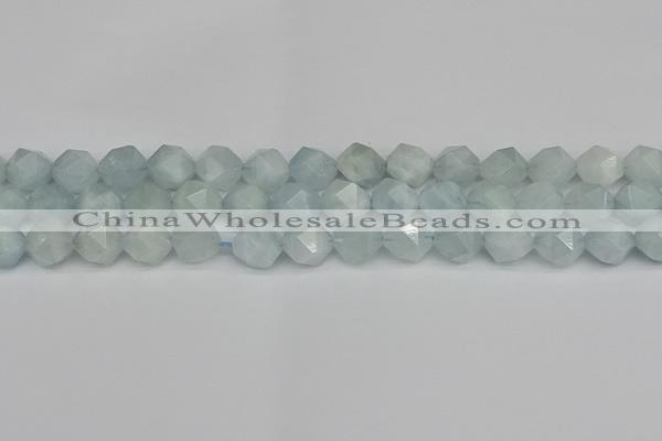 CNG7262 15.5 inches 10mm faceted nuggets aquamarine beads