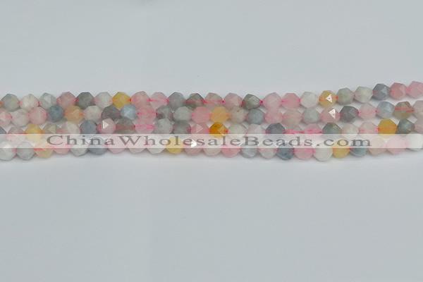 CNG7265 15.5 inches 6mm faceted nuggets morganite beads