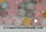 CNG7266 15.5 inches 8mm faceted nuggets morganite beads