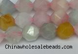 CNG7267 15.5 inches 10mm faceted nuggets morganite beads