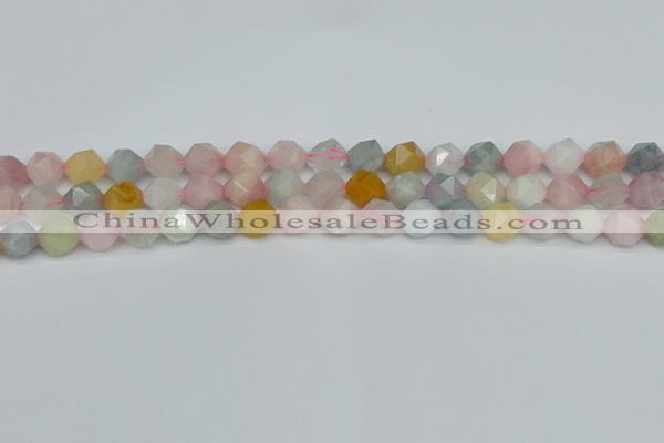 CNG7267 15.5 inches 10mm faceted nuggets morganite beads