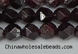 CNG7276 15.5 inches 8mm faceted nuggets red garnet beads